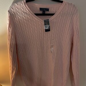 NWT ✨ Karen Scott Light Pink Cable Knit Sweater